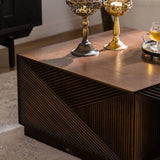 Modern Square Walnut MDF Coffee Table No Assembly - Omega Lifestyles