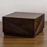 Modern Square Walnut MDF Coffee Table No Assembly - Omega Lifestyles