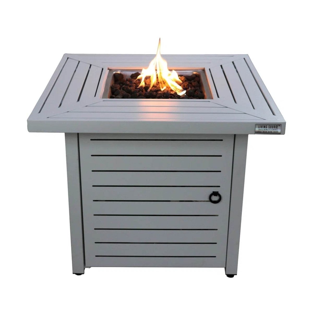 Modern Steel Propane Outdoor Fire Pit Table 40000 BTU - Zenvia - Omega Lifestyles