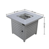 Modern Steel Propane Outdoor Fire Pit Table 40000 BTU - Zenvia - Omega Lifestyles
