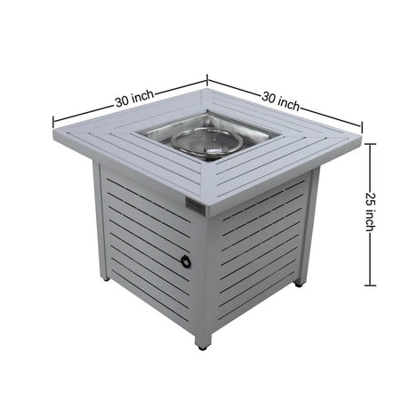 Modern Steel Propane Outdoor Fire Pit Table 40000 BTU - Zenvia - Omega Lifestyles