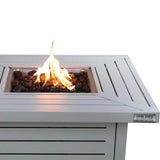 Modern Steel Propane Outdoor Fire Pit Table 40000 BTU - Zenvia - Omega Lifestyles