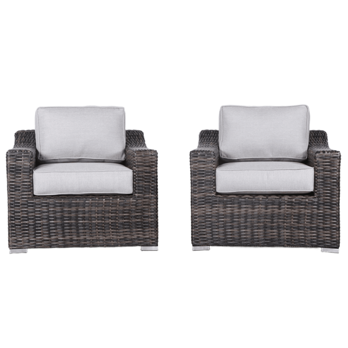 Modern Weather - Resistant Wicker Patio Chair Set With Cushions - Zenvia - Omega Lifestyles