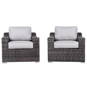 Modern Weather-Resistant Wicker Patio Chair Set With Cushions - Omega Lifestyles