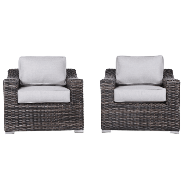 Modern Weather - Resistant Wicker Patio Chair Set With Cushions - Zenvia - Omega Lifestyles