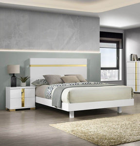 Modern White 3-Piece Bedroom Set With LED Nightstands - Omega Lifestyles