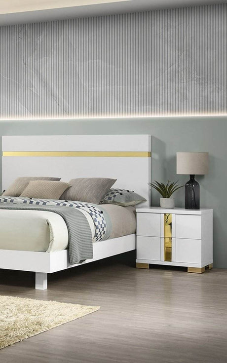 Modern White 3-Piece Bedroom Set With LED Nightstands - Sleep Galleria