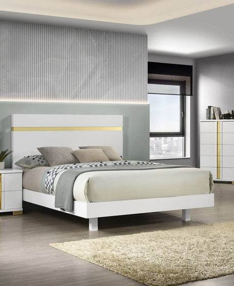 Modern White 3-Piece Bedroom Set With LED Nightstands - Sleep Galleria
