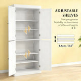 Modern White Shaker-Style Freestanding Pantry Cabinet - Omega Lifestyles