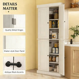 Modern White Shaker-Style Freestanding Pantry Cabinet - Omega Lifestyles