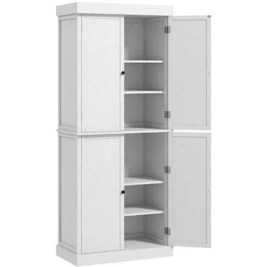 Modern White Shaker-Style Freestanding Pantry Cabinet - Omega Lifestyles
