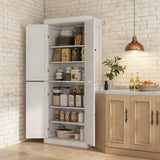 Modern White Shaker-Style Freestanding Pantry Cabinet - Omega Lifestyles