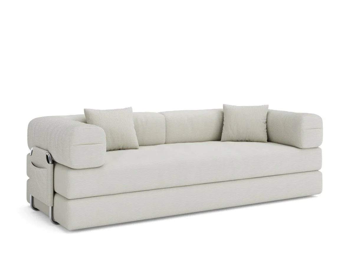 Modular 4-Seat Convertible Folding Sofa Bed Cream - Omega Lifestyles