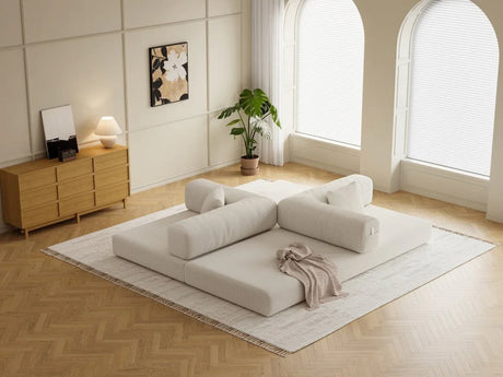 Modular 4-Seat Convertible Folding Sofa Bed Cream - Omega Lifestyles