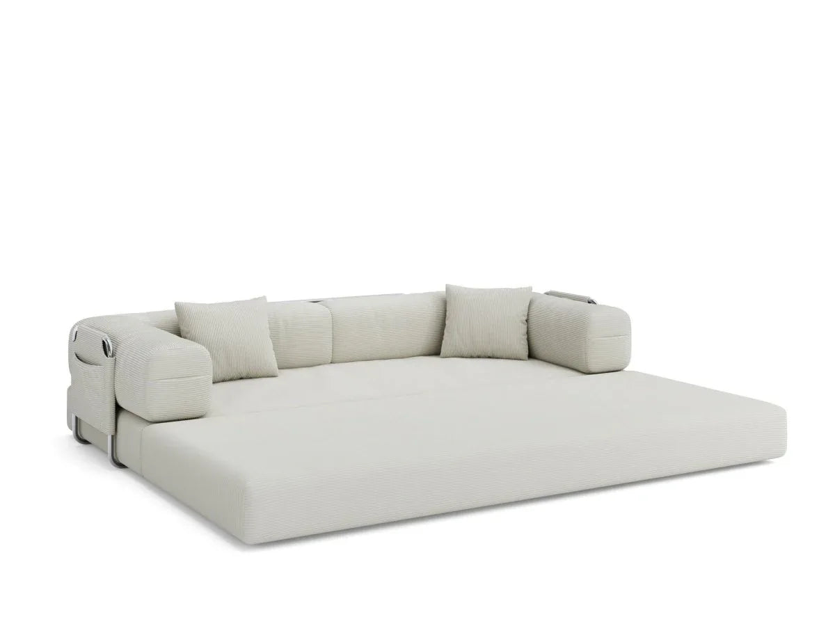 Modular 4-Seat Convertible Folding Sofa Bed Cream - Omega Lifestyles