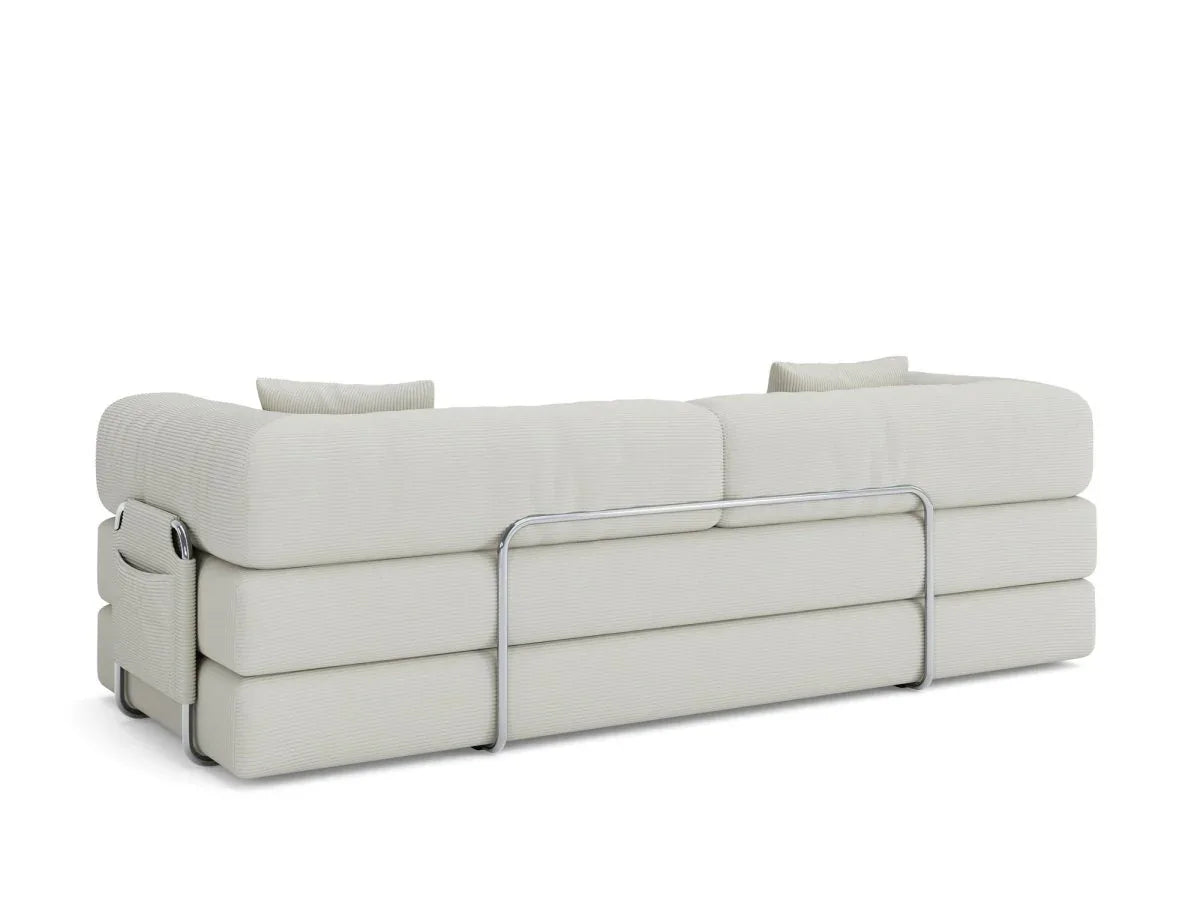 Modular 4-Seat Convertible Folding Sofa Bed Cream - Omega Lifestyles