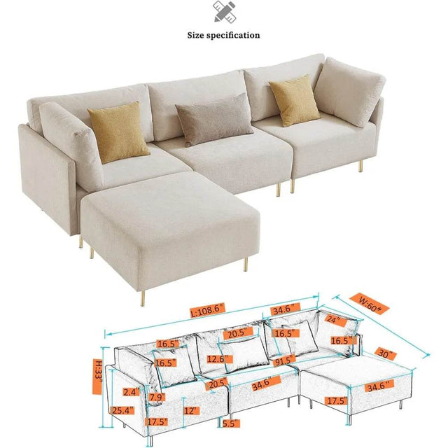 Modular Convertible Sectional Sofa Set - Omega Lifestyles
