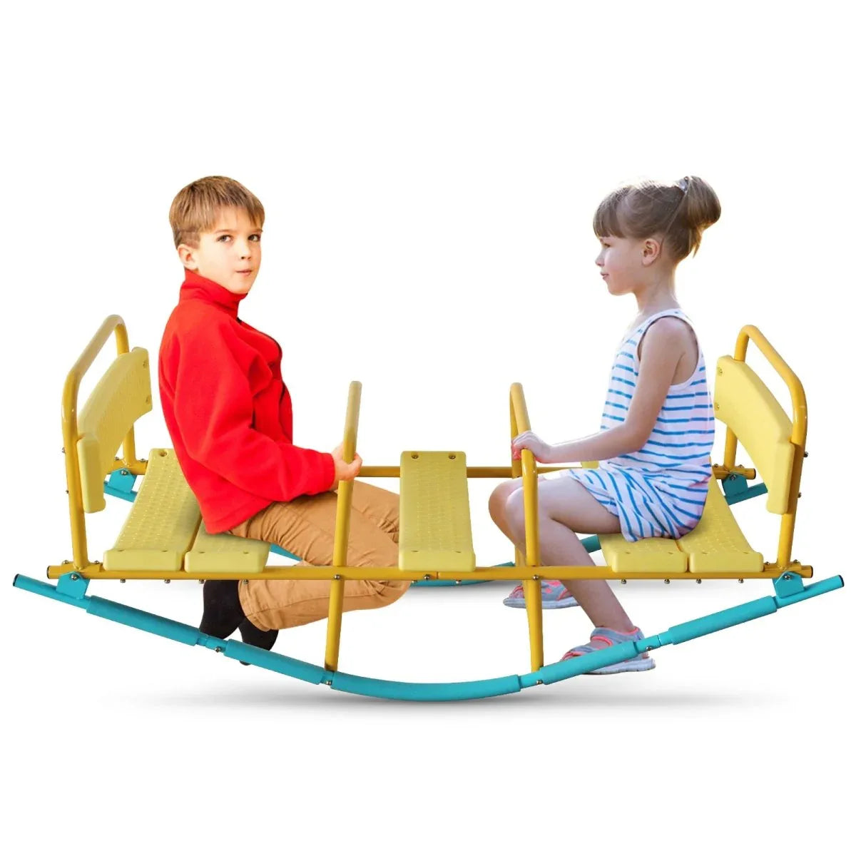 Multicolor Stainless Steel Children’s Triple Seat Seesaw - Omega Lifestyles