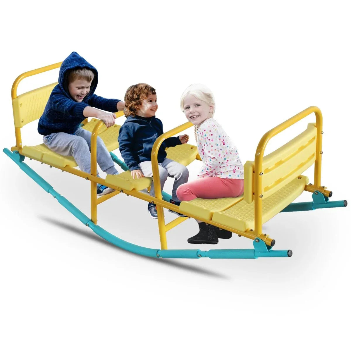 Multicolor Stainless Steel Children’s Triple Seat Seesaw - Omega Lifestyles