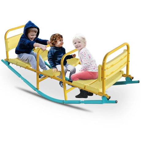 Multicolor Stainless Steel Children’s Triple Seat Seesaw - Omega Lifestyles