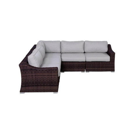 Outdoor Resin Wicker Sectional Seating Set With Cushions - Zenvia - Omega Lifestyles