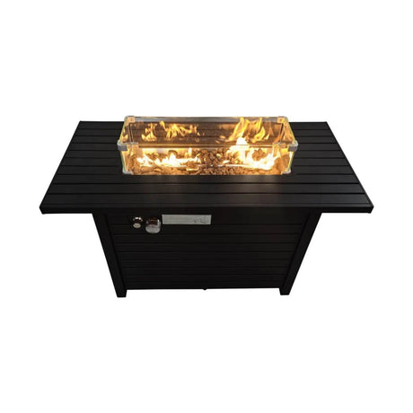 Outdoor Steel Propane Adjustable Flame Fire Pit Table - Zenvia - Omega Lifestyles