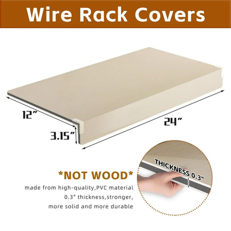 Pack Of 5 Oak Foamed PVC Wire Shelf Covers - Omega Lifestyles