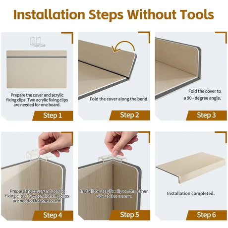 Pack Of 5 Oak Foamed PVC Wire Shelf Covers - Omega Lifestyles