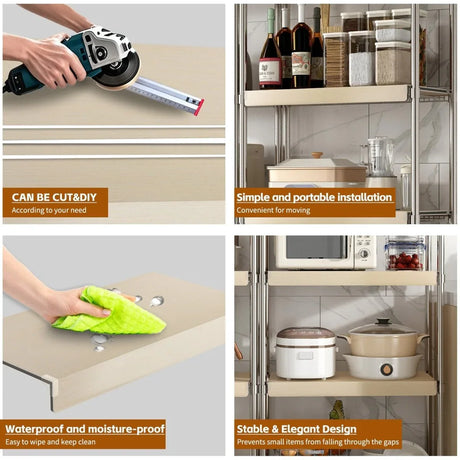 Pack Of 5 Oak Foamed PVC Wire Shelf Covers - Omega Lifestyles