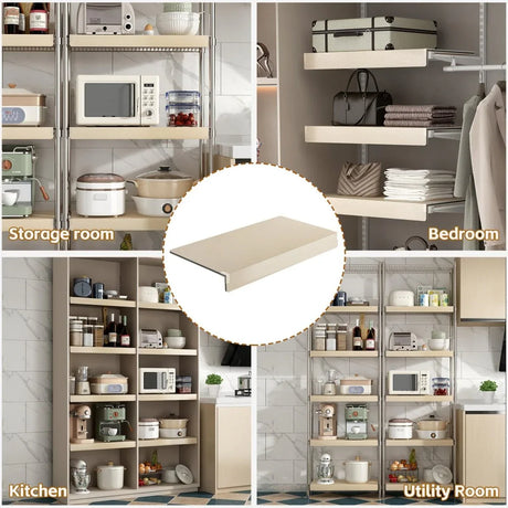 Pack Of 5 Oak Foamed PVC Wire Shelf Covers - Omega Lifestyles