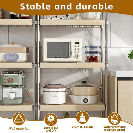 Pack Of 5 Oak Foamed PVC Wire Shelf Covers - Omega Lifestyles