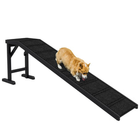 Pine Wood Dog Ramp With Anti-Slip Carpet Platform - Omega Lifestyles