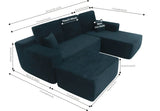 Plush Corduroy Modular Sectional Sofa With Chaise - Omega Lifestyles