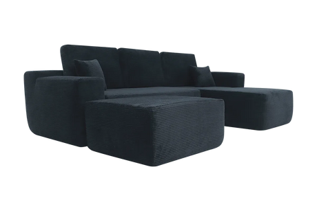 Plush Corduroy Modular Sectional Sofa With Chaise - Omega Lifestyles