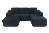 Plush Corduroy Modular Sectional Sofa With Chaise - Omega Lifestyles