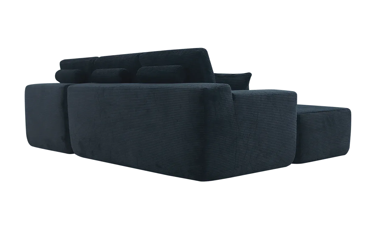 Plush Corduroy Modular Sectional Sofa With Chaise - Omega Lifestyles