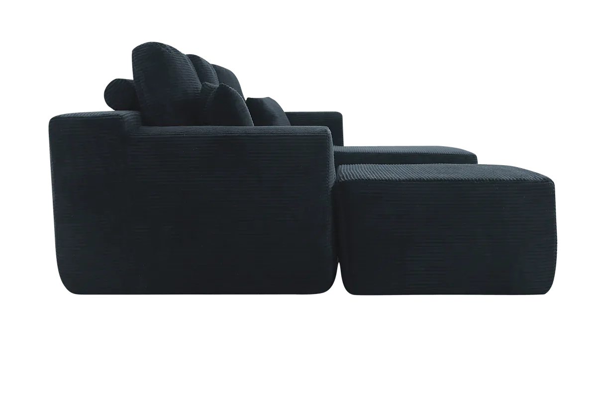 Plush Corduroy Modular Sectional Sofa With Chaise - Omega Lifestyles