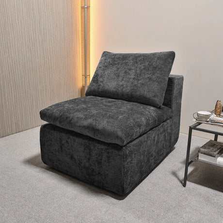 Plush Corduroy Modular Sectional Sofa With Chaise Lounge - Omega Lifestyles