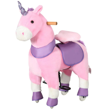 Plush Pink Steel Ride-On Unicorn Rocking Toy - Omega Lifestyles
