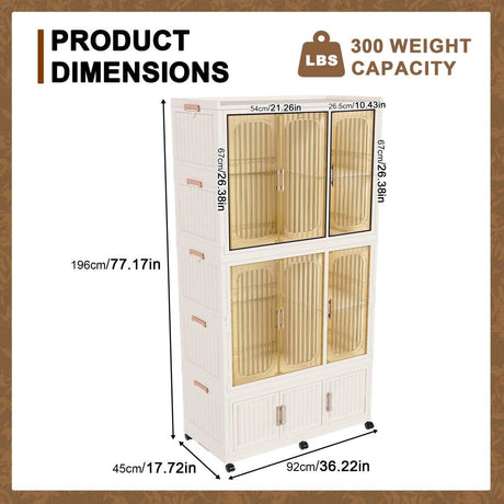Portable Children’s Wardrobe With Magnetic Doors And Casters - Sleep Galleria