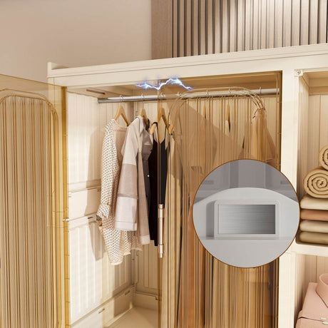 Portable Children’s Wardrobe With Magnetic Doors And Casters - Sleep Galleria