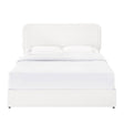 Queen Ivory Boucle Upholstered Platform Bed Frame With Storage - Zenvia - Omega Lifestyles