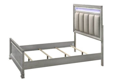 Queen Modern Glam Upholstered Bed Frame With LED Light - Zenvia - Omega Lifestyles