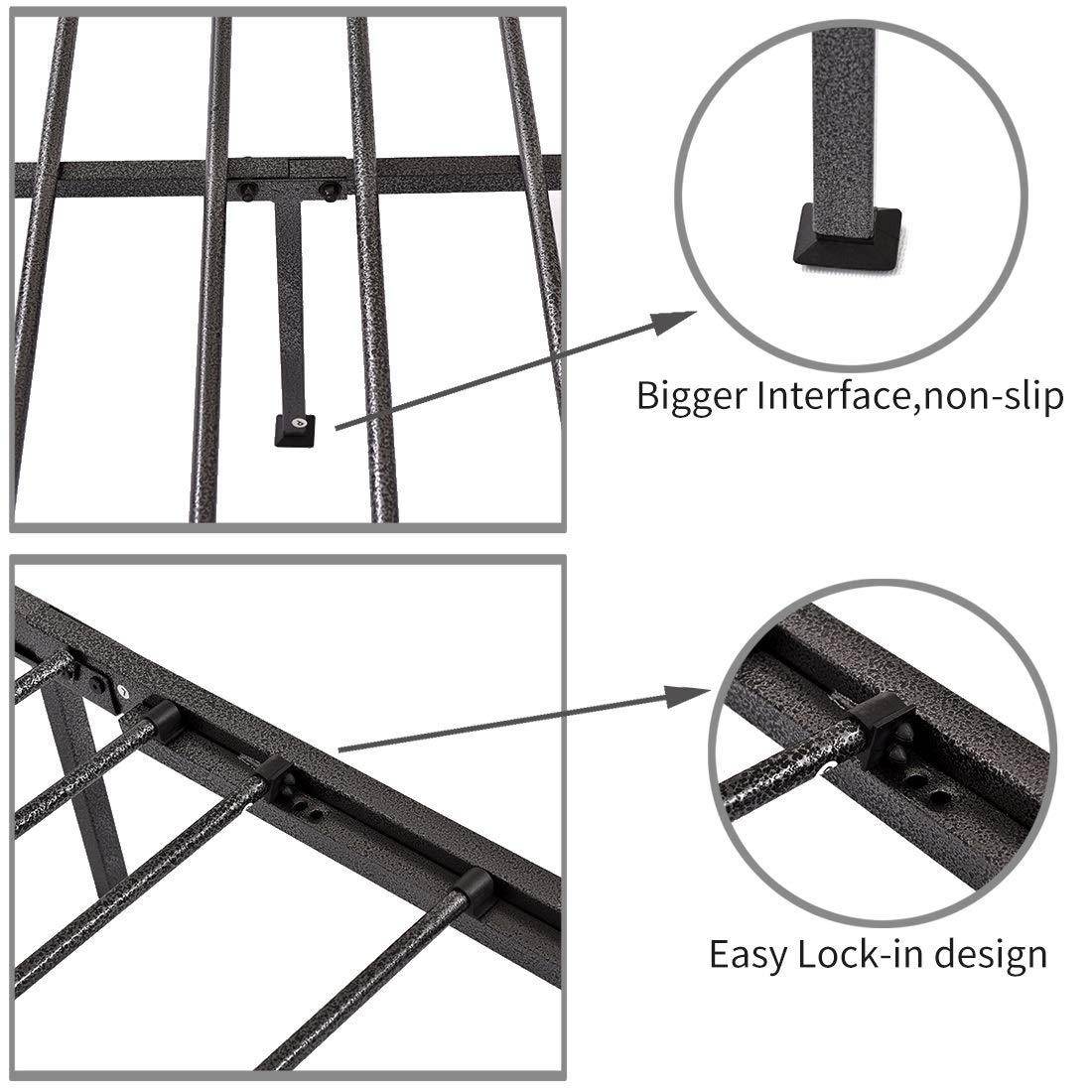 Queen Victorian Style Metal Bed Frame Platform No Box Spring - Zenvia - Omega Lifestyles