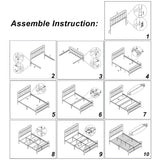 Queen Victorian Style Metal Bed Frame Platform No Box Spring - Zenvia - Omega Lifestyles