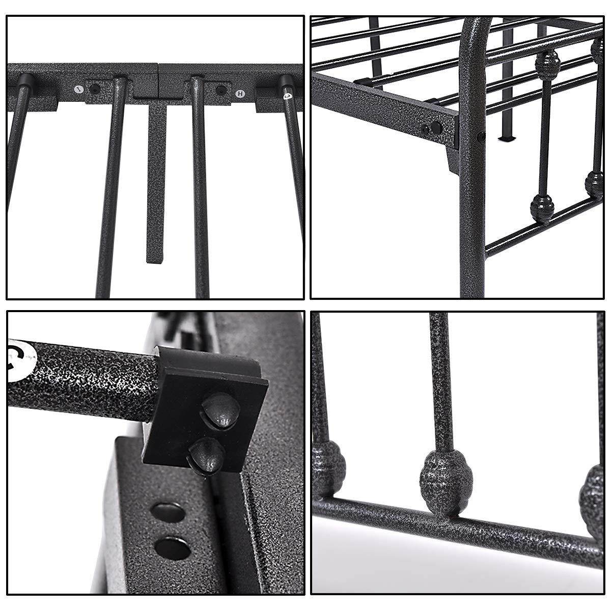 Queen Victorian Style Metal Bed Frame Platform No Box Spring - Zenvia - Omega Lifestyles