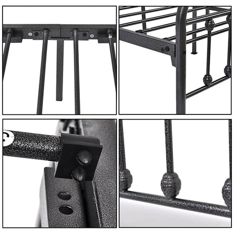 Queen Victorian Style Metal Bed Frame Platform No Box Spring - Zenvia - Omega Lifestyles