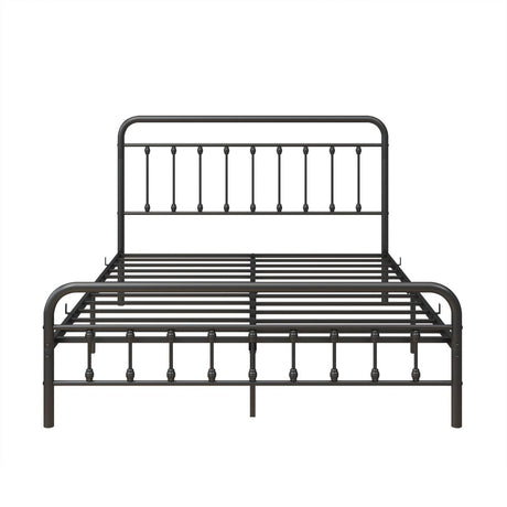 Queen Victorian Style Metal Platform Bed Frame - Zenvia - Omega Lifestyles
