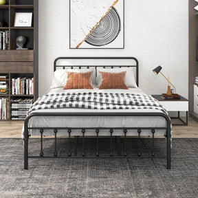 Queen Victorian Style Metal Platform Bed Frame - Omega Lifestyles
