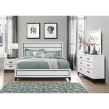 Queen White Rubberwood Panel Bed Frame - Zenvia - Omega Lifestyles